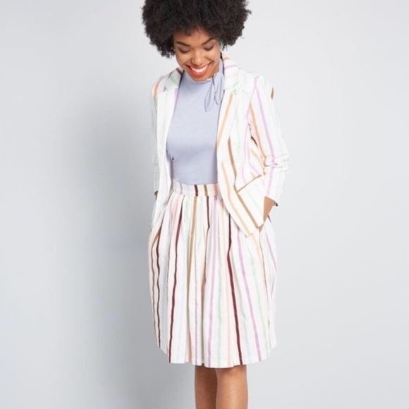 ModCloth Aspiration Creation Striped Skirt New Size Medium - Picture 3 of 9